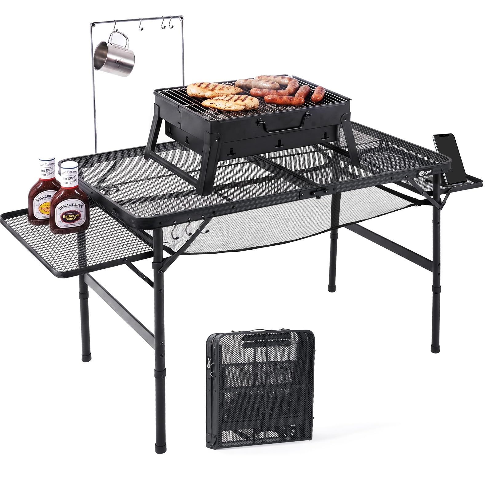 Pizza Oven BBQ Table Camping Folding Grill Picnic Table Fireproof Metal
