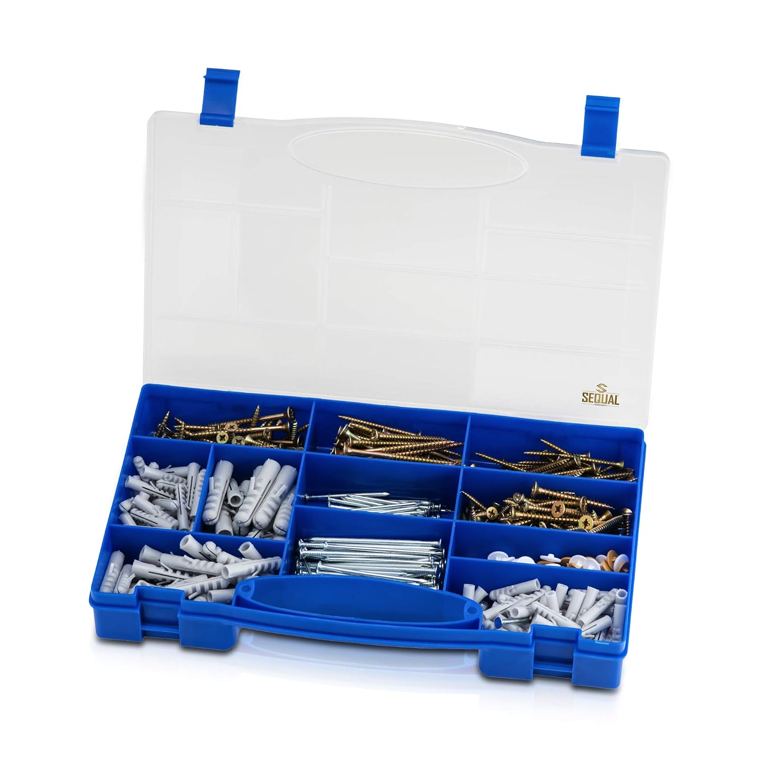 Sequal® 560 Piece Assorted Screws, Wall Plugs and Nails with