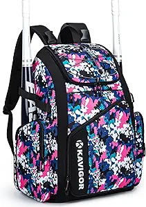 Baseball Bag for Youth and Adult, Softball Bag 50L Large Capacity Holds 4 Bats, Equipment Backpack with Shoes Compartment