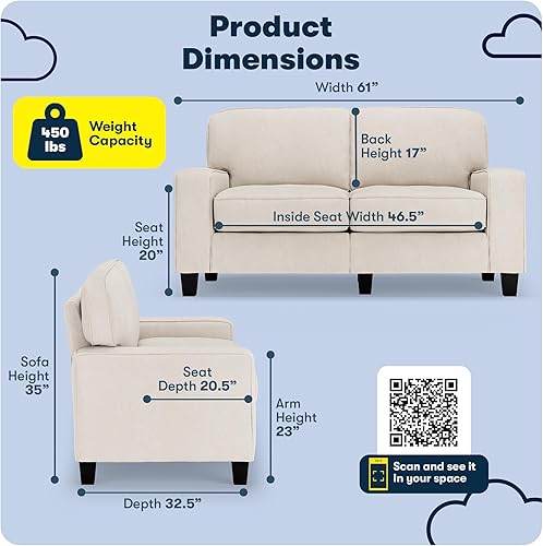 Miniatura 2 de Serta Palisades Sofás Tapizados para Sala, Sofá de Diseño Moderno, Tela, Crema