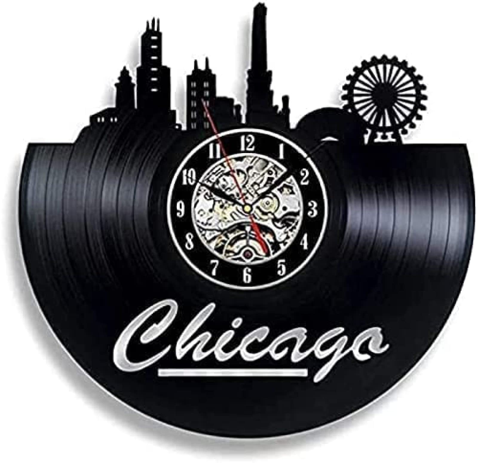 Wall Clock Decorative Handmade Solutions EU Chicago Cloud Gate Bean Decor 12 Inch Illinois State City Artwork Clock Gift