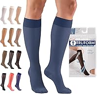 Vista 17 de Truform Medias de compresión transparentes, 15-20 mmHg, longitud hasta la rodilla para mujer, 20 denier, color nude, talla S