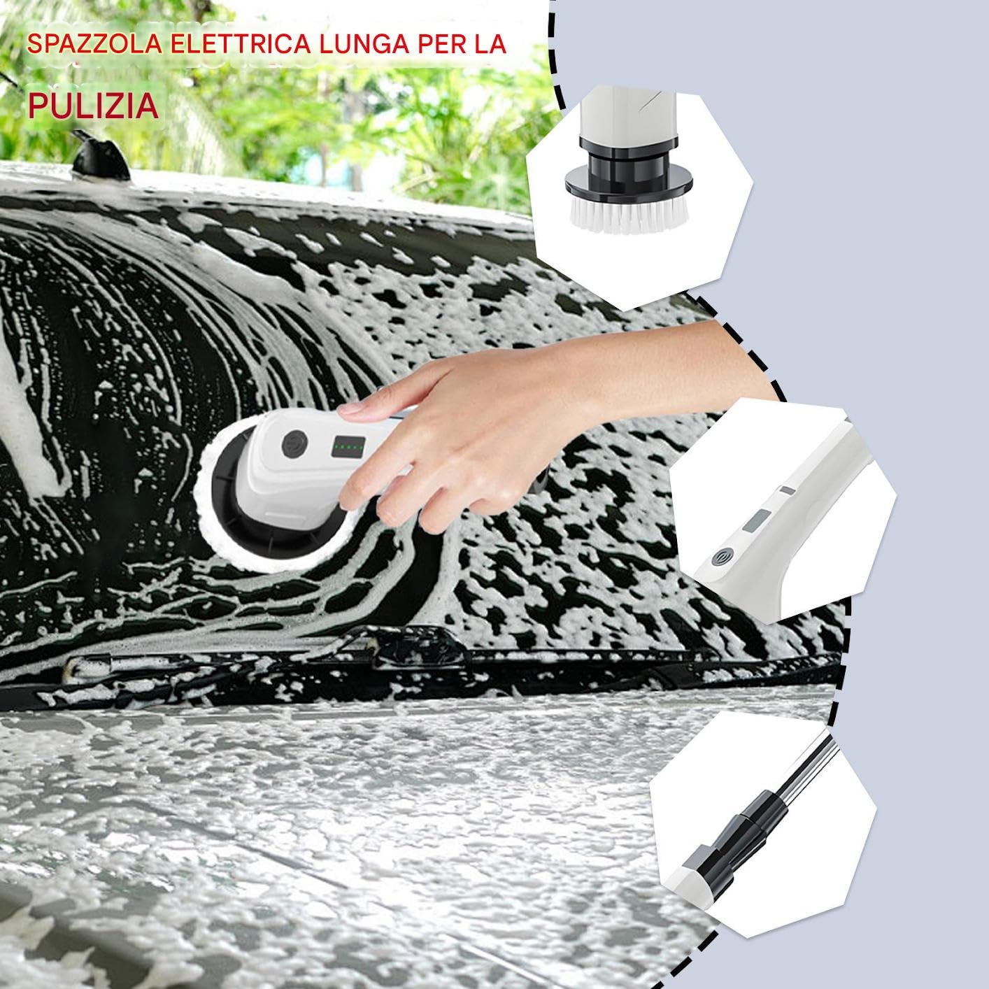 Cepillo De Limpieza Eléctrico Herramienta Con Batería Duradera Giratoria | Cepillo Eléctrico Recargable para Azulejos Ducha Bañeras Lavabos Juntas de Lechada Puertas de Cocina