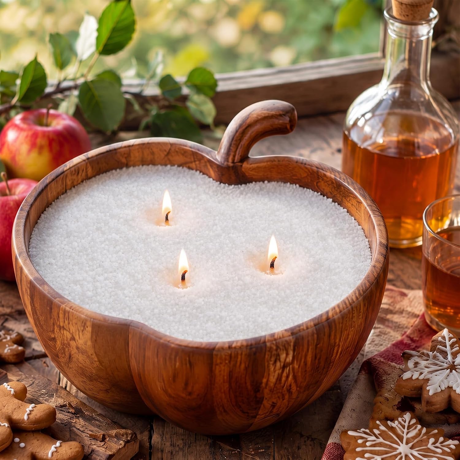 MTLEE 2.2lb Pearled Candle Scented Sand Wax Kit, Candied Apple Flavor