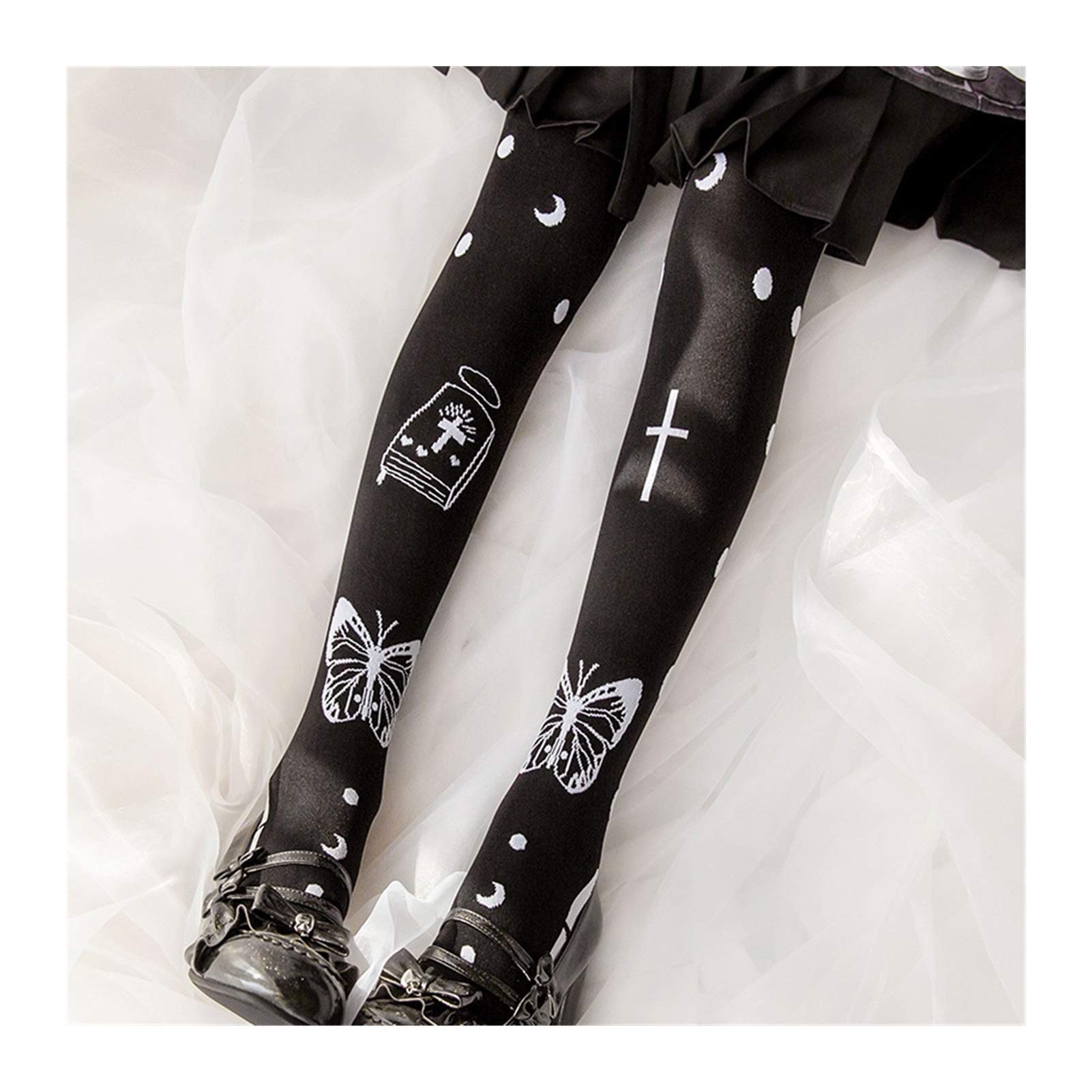 Calcetines de Lolita de Fresa Lindas Medias de Punto sobre Calcetines de Rodilla Lolita Harajuku Socks Cálida (Color : A, Size : M)
