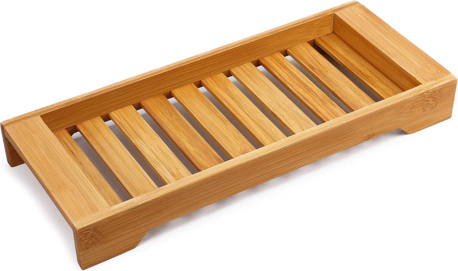 MaxGear Wood Bathroom Tray, Bamboo Bathroom Tray Toilet Topper Toilet Tank Storage Vanity Organizer Countertop for Soap, Towel, Tissue, Candle, Plant,15.75 ร 6.5 ร 1.97 inch