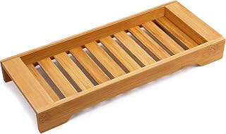 MaxGear Wood Bathroom Tray, Toilet Tray Decor Bamboo Bathroom Tray Toilet Topper Toilet Tank Storage Vanity Organizer Countertop for Soap, Towel, Tissue, Candle, Plant,15.75 × 6.5 × 1.97 inch