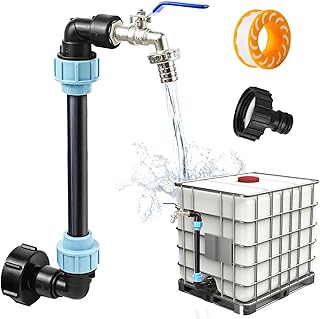 FORMIZON IBC - Adaptador de cuello de cisne IBC con cuello de cisne de latón, grifo IBC de cuello de cisne de 3/4 pulgadas para depósito de agua de lluvia de 1000 L, barril de lluvia, contenedor IBC