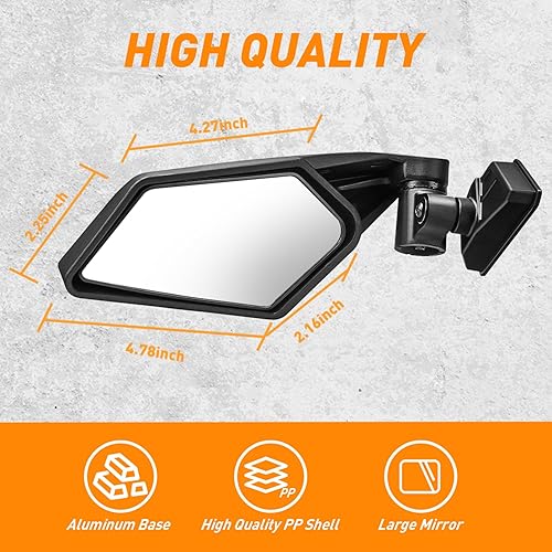 Miniatura 6 de Maverick X3 - Espejos laterales ajustables de 360 grados, espejos laterales X3 compatibles con accesorios Can Am Maverick X3 2017 2018 2019 2020