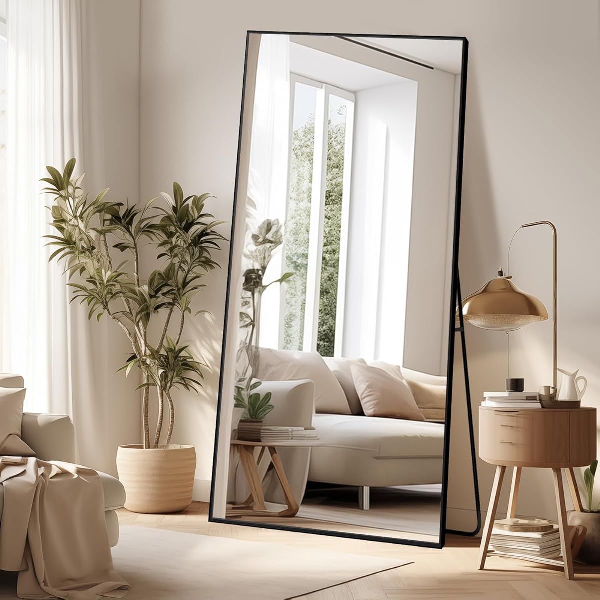 Madewell Living Standing Full Lenth Mirror 64"x21", Large Floor Mirror Hanging or Leaning, Rectangle Full Body Mirror for Bedroom, Living Room, Black