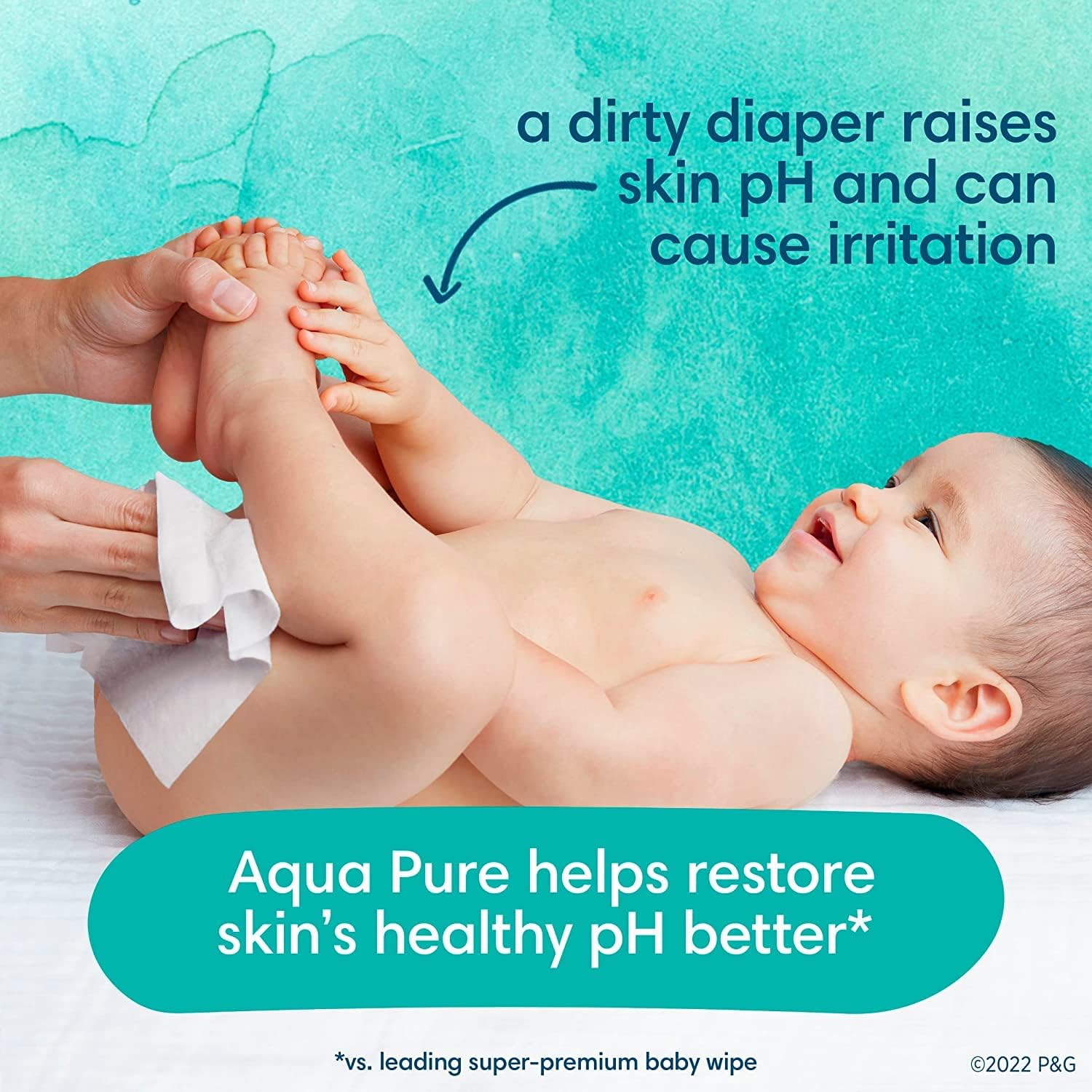 Pampers Aqua Pure Sensitive Baby Wipes 10X Pop-Top 560 Count : Baby
