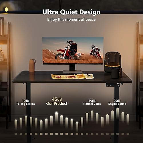 Miniatura 4 de Dindiri Escritorio eléctrico de pie ajustable de altura de 48 x 24 pulgadas, escritorio ergonómico para computadora con memoria, escritorio de