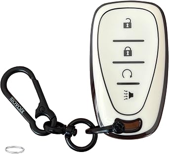 Smart Key Protective Shell for Chevy Key Fob Shell with Keychain Fits for Chevrolet Equinox Malibu Cruze Traverse Camaro Trax Blazer Volt Bolt Key Vehicle Accessories