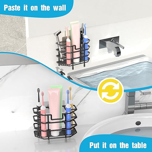 Miniatura 8 de Hsiohe Paquete de 5 organizadores de ducha, organizador de ducha adhesivo para almacenamiento de baño, estantes de ducha de acero inoxidable a