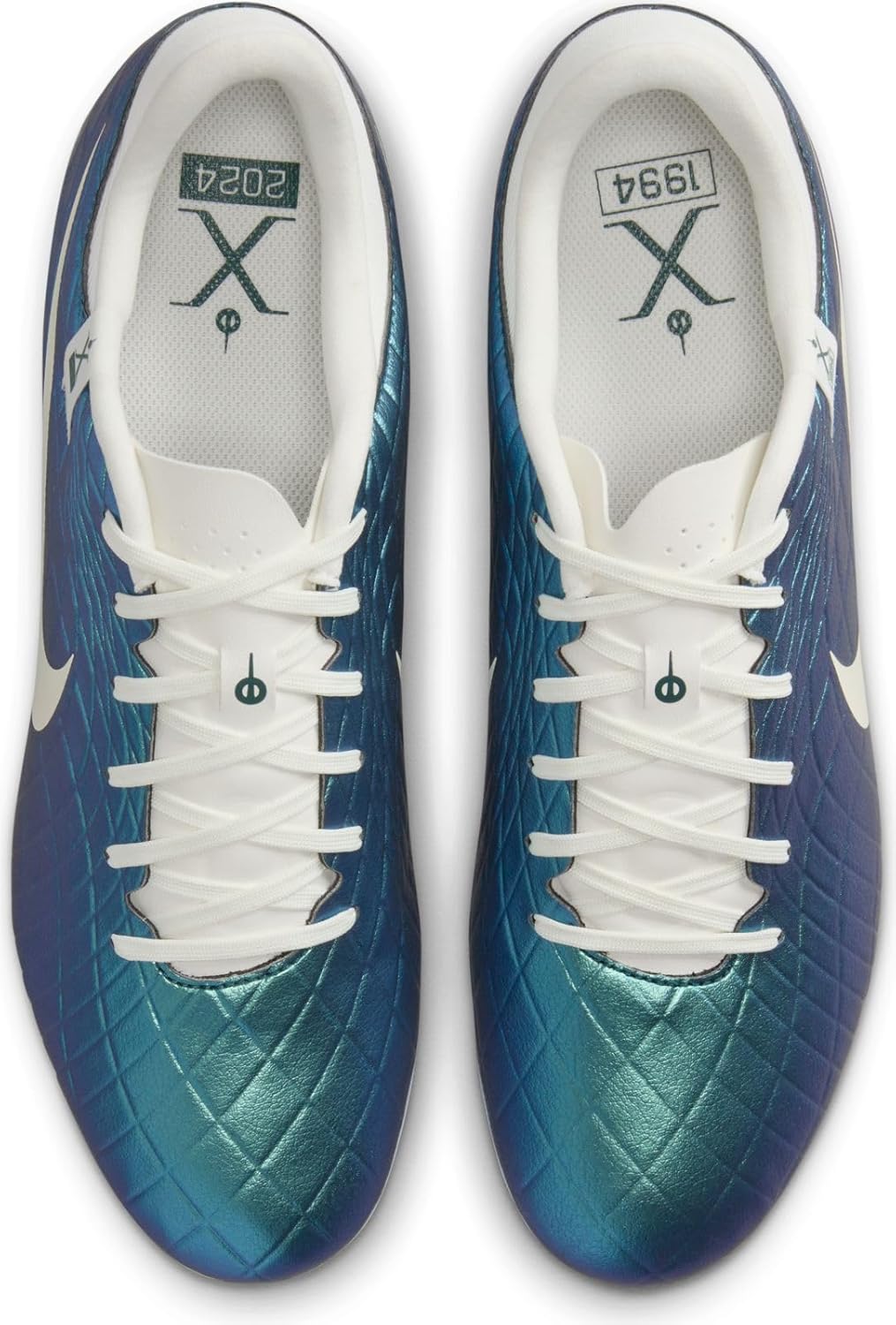Nike Tiempo Emerald Legend 10 Academy MG Low-Top Soccer Cleats (FQ3243-300, Dark Atomic Teal/Sail) Size 7.5