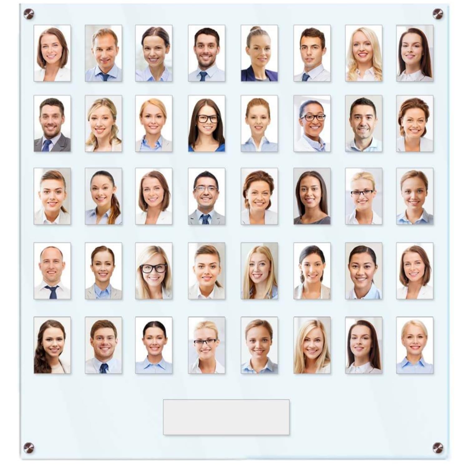 Get Acrylic Photo Frames - Clear 40 Pocket Image Staff, Student or Employee Photo Display Board With Security Screen Available In Clear, Black or White 60.5cm x 61.6cm