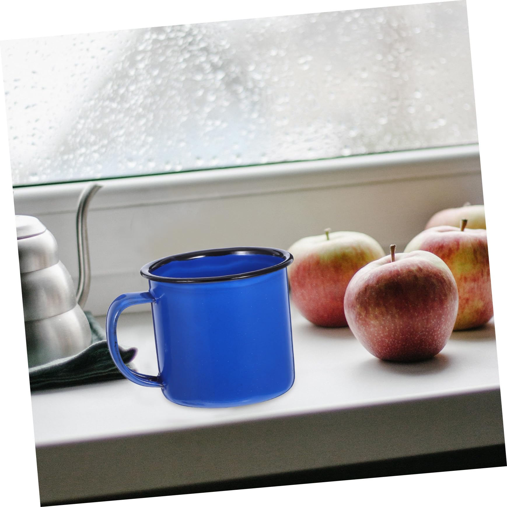 4 Stück Emaille Kaffeebecher im Retro Stil Robuster und Leicht zu Reinigender Trinkbecher für Picknick und Café Einfacher Stil aus Emaille