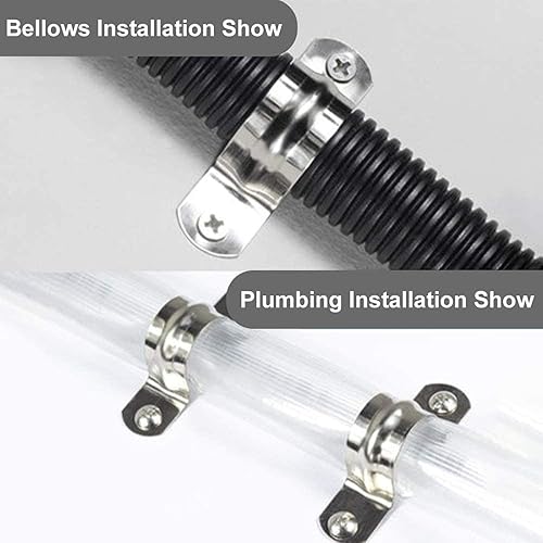 Miniatura 7 de 10 correas rígidas de tubo de 2 pulgadas, correa de acero inoxidable de dos agujeros, soporte en U, correa de tubo ampliada, clip de tensión, kit