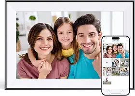 Dragon Touch Moldura digital – Tela sensível ao toque IPS de 10,1 polegadas, tela sensível ao toque WiFi, 16 GB de armazenamento, rotação automática, compartilhe fotos via aplicativo