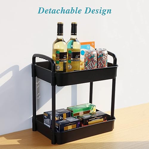 Miniatura 6 de Vtopmart Carrito rodante de 5 niveles con ruedas, carrito de almacenamiento desmontable con asa y ruedas bloqueables, cesta de almacenamiento