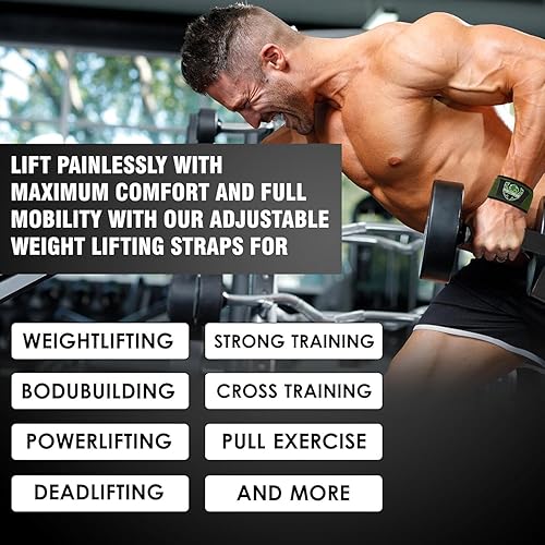 Miniatura 8 de FIGHTSENSE Correas de levantamiento para levantamiento de pesas, correas de muñeca de gimnasio para hombres y mujeres, correas de neopreno