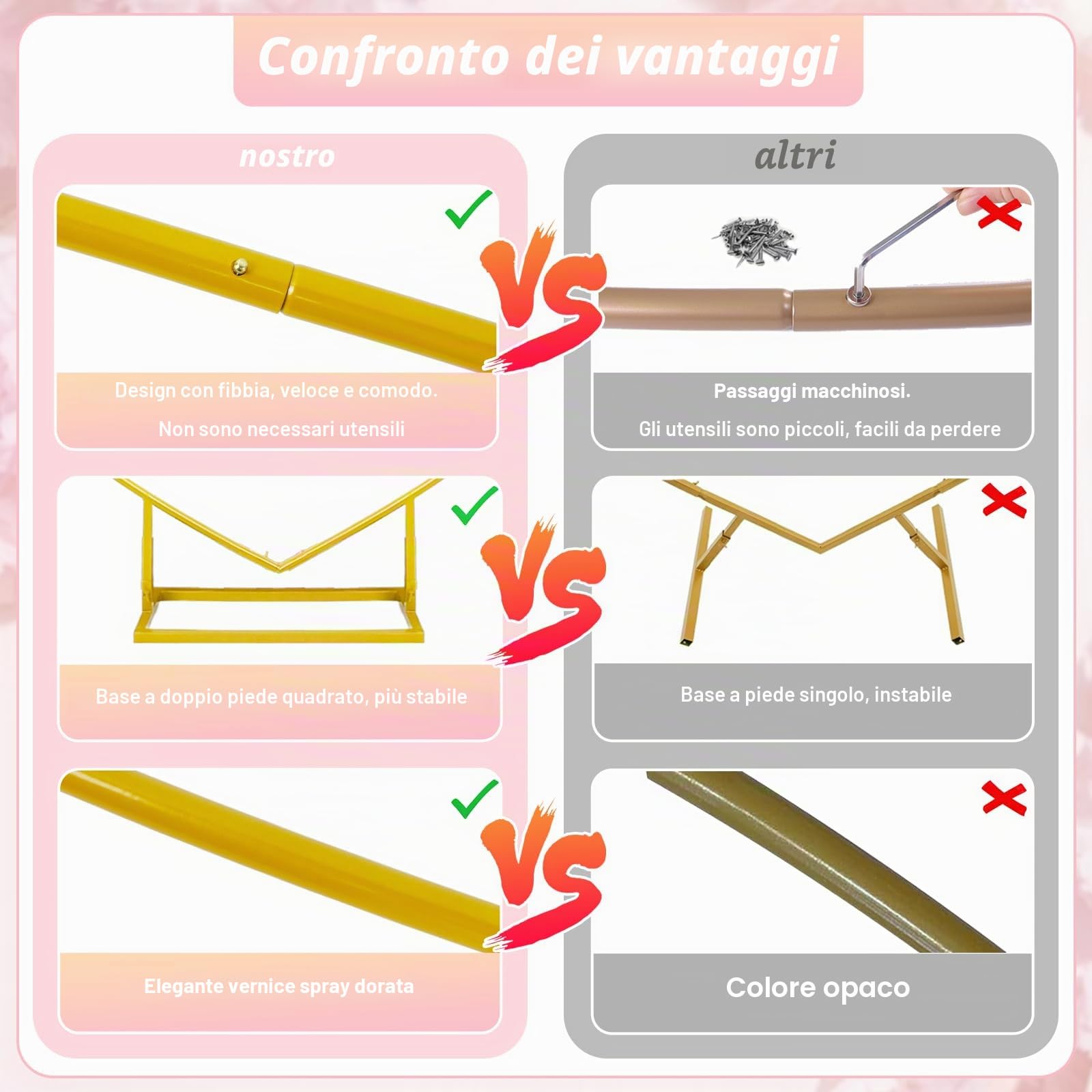 Kit per arco di palloncini a forma di cuore, arco nuziale in metallo, 2,6 m kit per arco di palloncini a forma di cuore arco dorato piante da giardino per decorazioni di sfondo foto di matrimonio