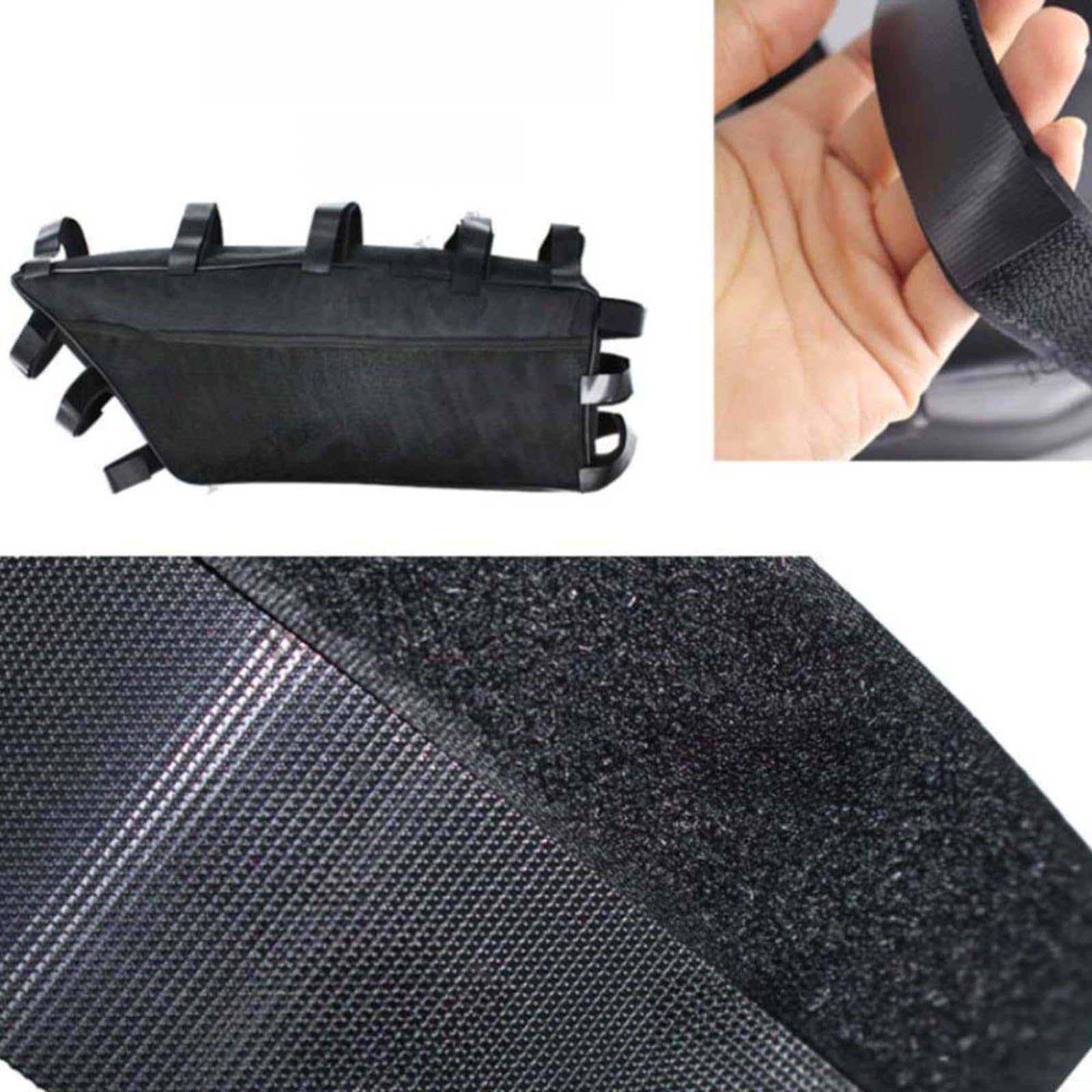 Borsa triangolare per mountain bike ed e-bike, custodia in nylon resistente con porta per cavo batteria, resistente alle intemperie, telaio da ciclismo per pendolarismo