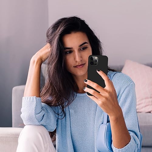 Miniatura 7 de Cordking Funda diseñada para iPhone 13 Pro, silicona líquida de alta calidad, ultra delgada, a prueba de golpes, con forro de microfibra suave