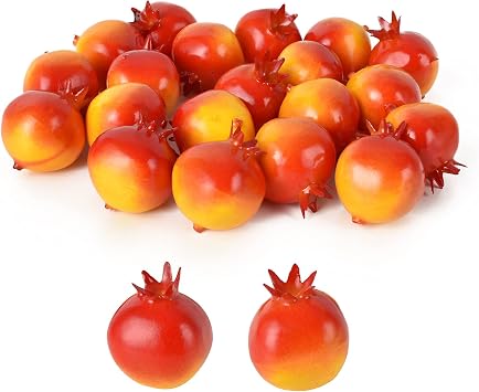 Mini Artificial Pomegranate Fake Fruit Simulation Home Kitchen Party Decorate Emulation Food Teaching Aid Festival Decorations 20PCS