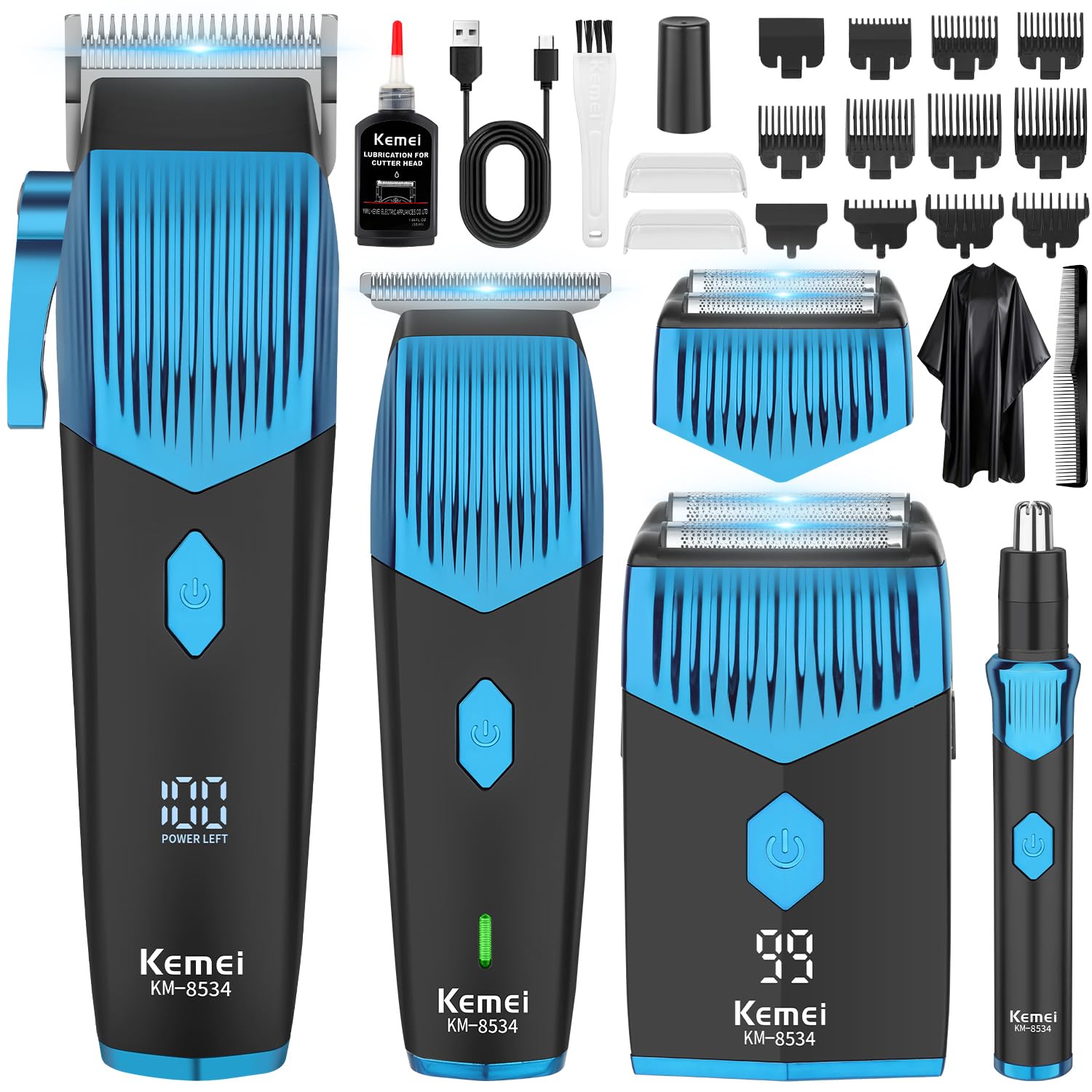 Amazon.co.jp: KEMEI 8534 プロフェッショナルバリカンセット 男性用