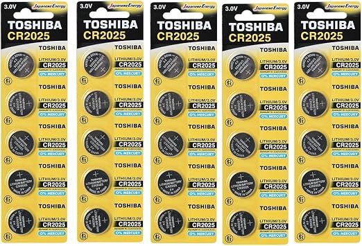 Toshiba CR2025 3 Volt Lithium Coin Battery 25 Batteries
