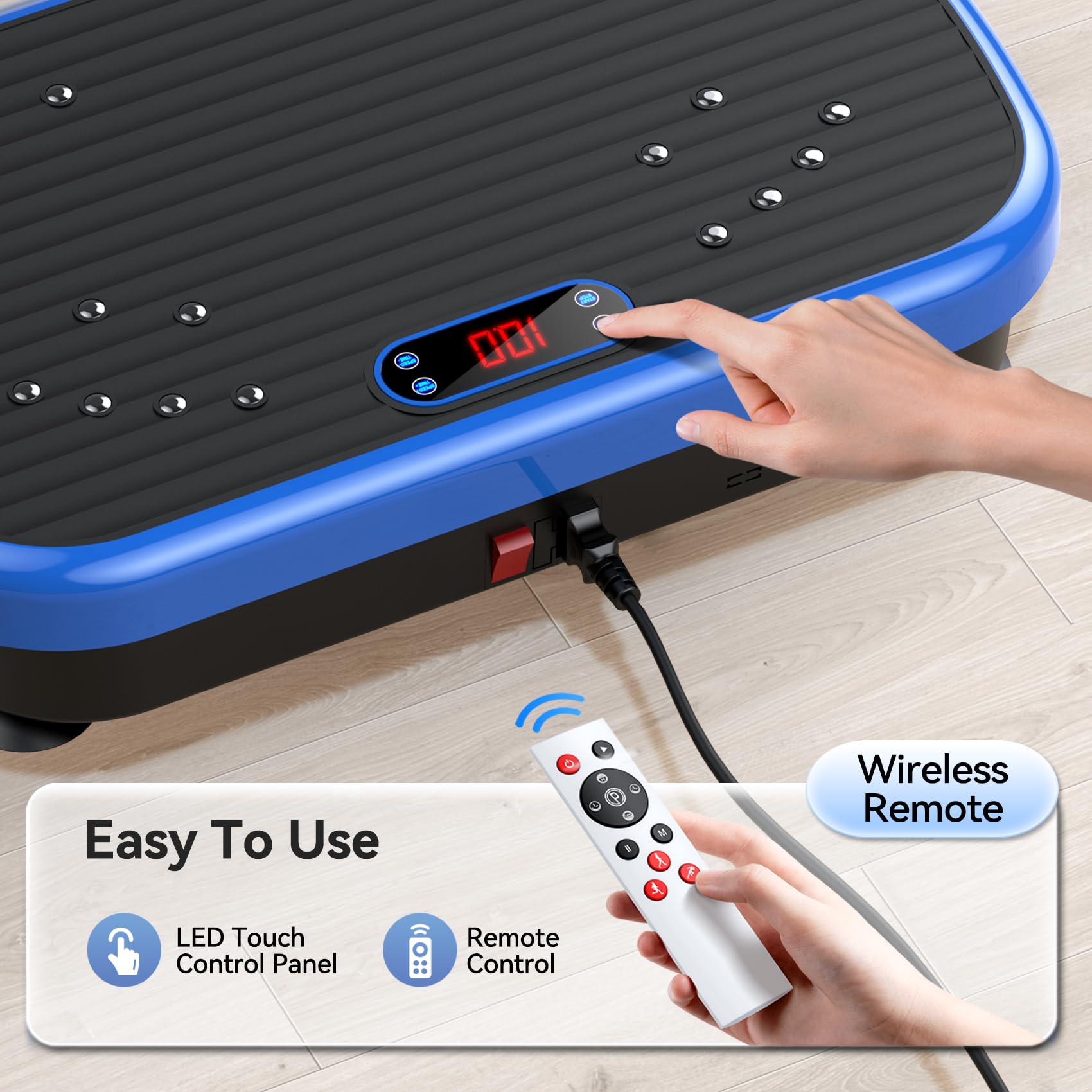 PUREROYI Vibration Plate Exercise Machine Weight Loss, Whole Body Vibration Plate for Lymphatic Drainage, 180 Adjustable Speeds Vibrating Plate 330 Lbs Capacity Fitness Platform for Women Men