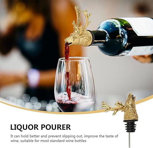 Miniatura 5 de CALLARON Cabeza de ciervo Boquilla de whisky Aireador de vino Vertedor de vino Aireador de cabeza de ciervo Botella de licor Vertedor Bares Vertedor