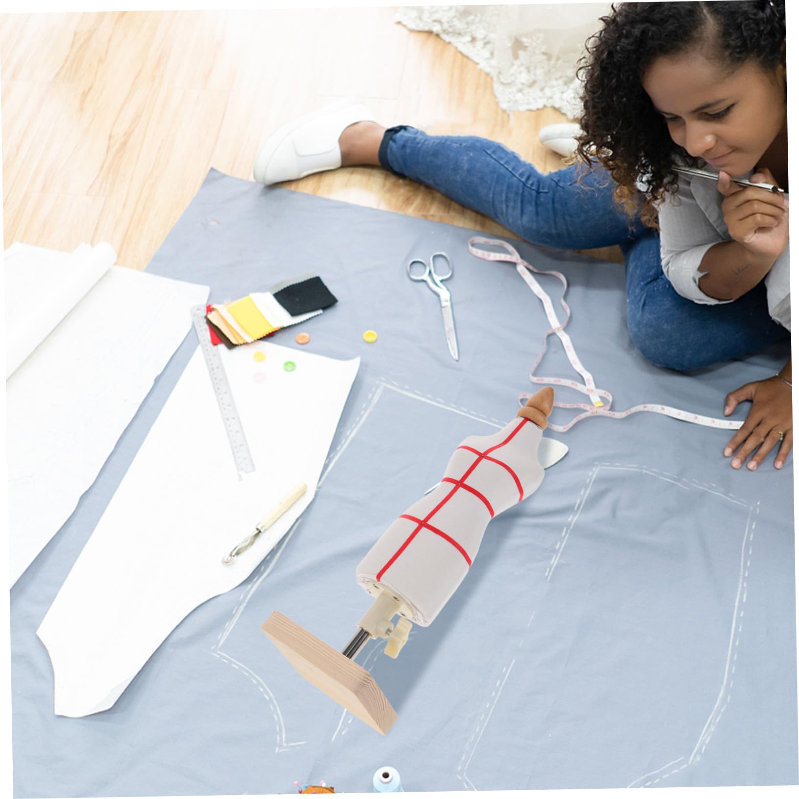 Maniquí para Muñecas Educativo Mini con Base Estable Soporte para Ropa Herramienta Enseñanza Costura y Confección