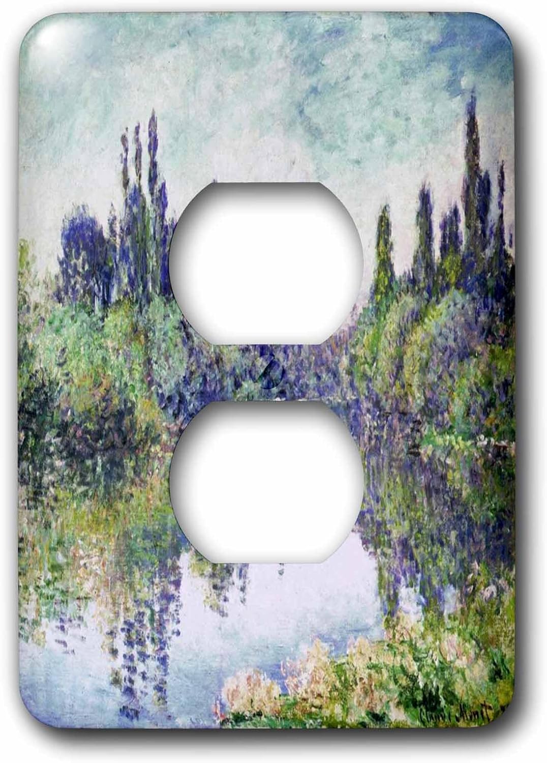 3dRose lsp_204173_6 Print of Monet Painting Morning on the Seine 2 Plug Outlet Cover