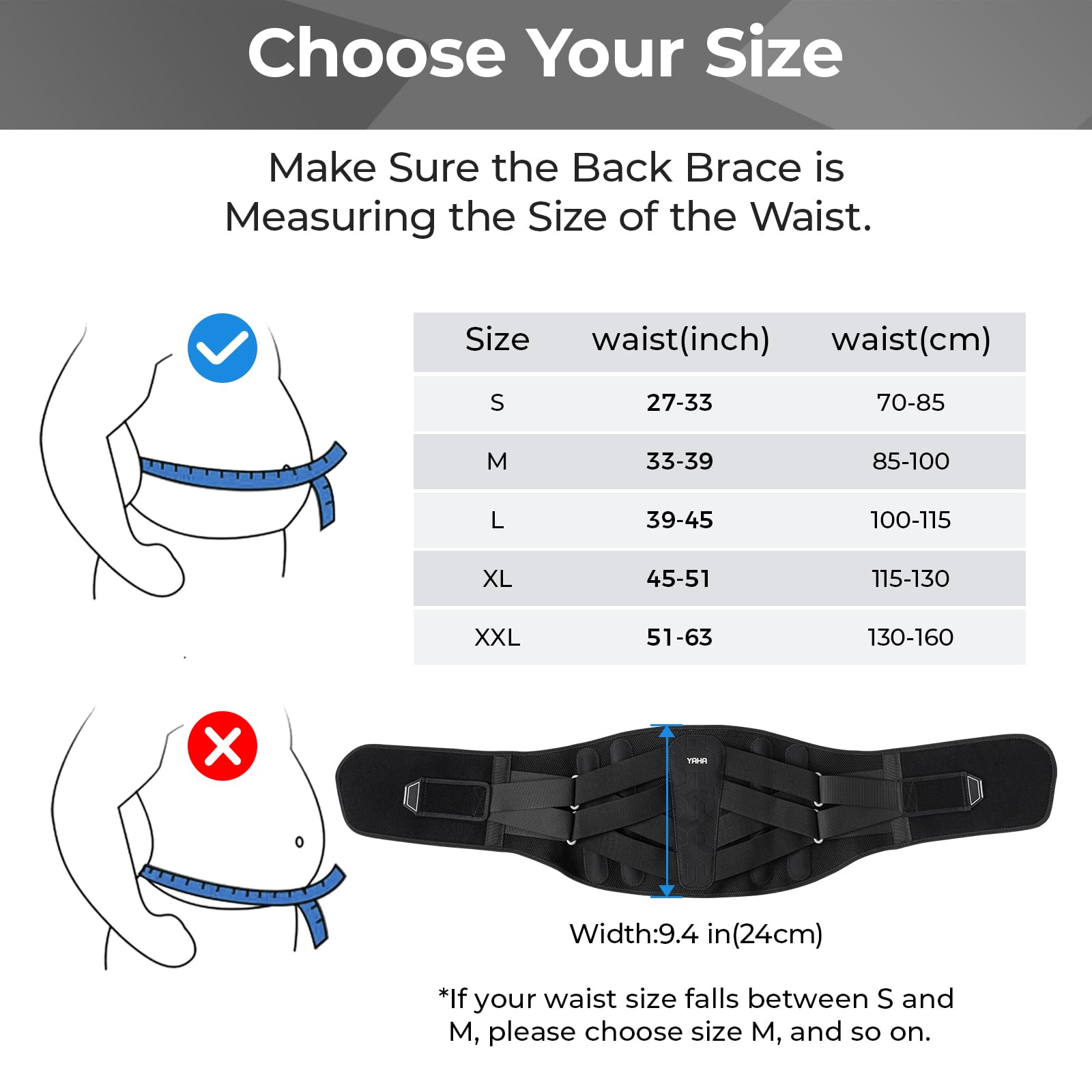 Lower Back Brace Lumbar Support Belt With 5 Steel Plate