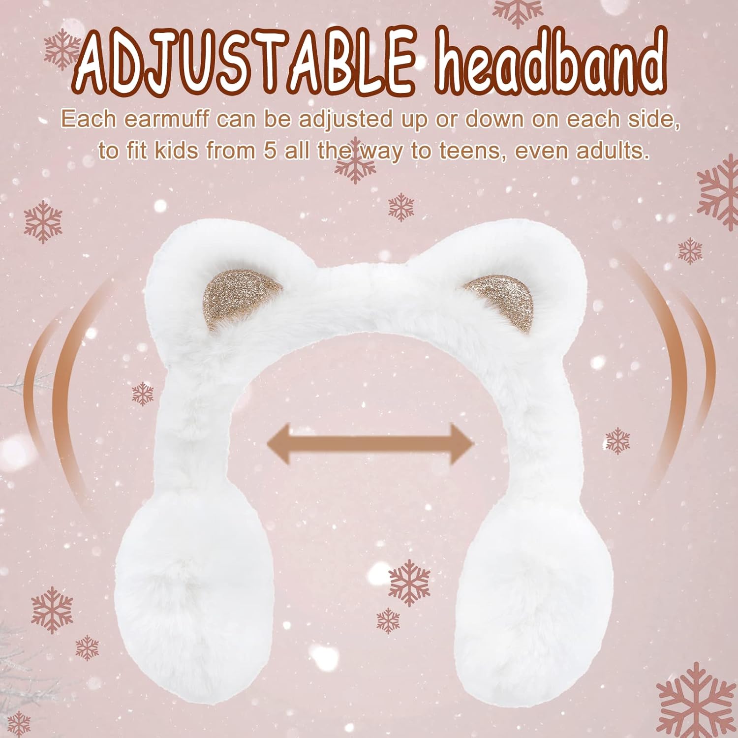 MEJORMEN Cute Animal Earmuffs Foldable/Unfoldable Ear Warmers Winter Warm Plush Outdoor Ear Covers - Image 3