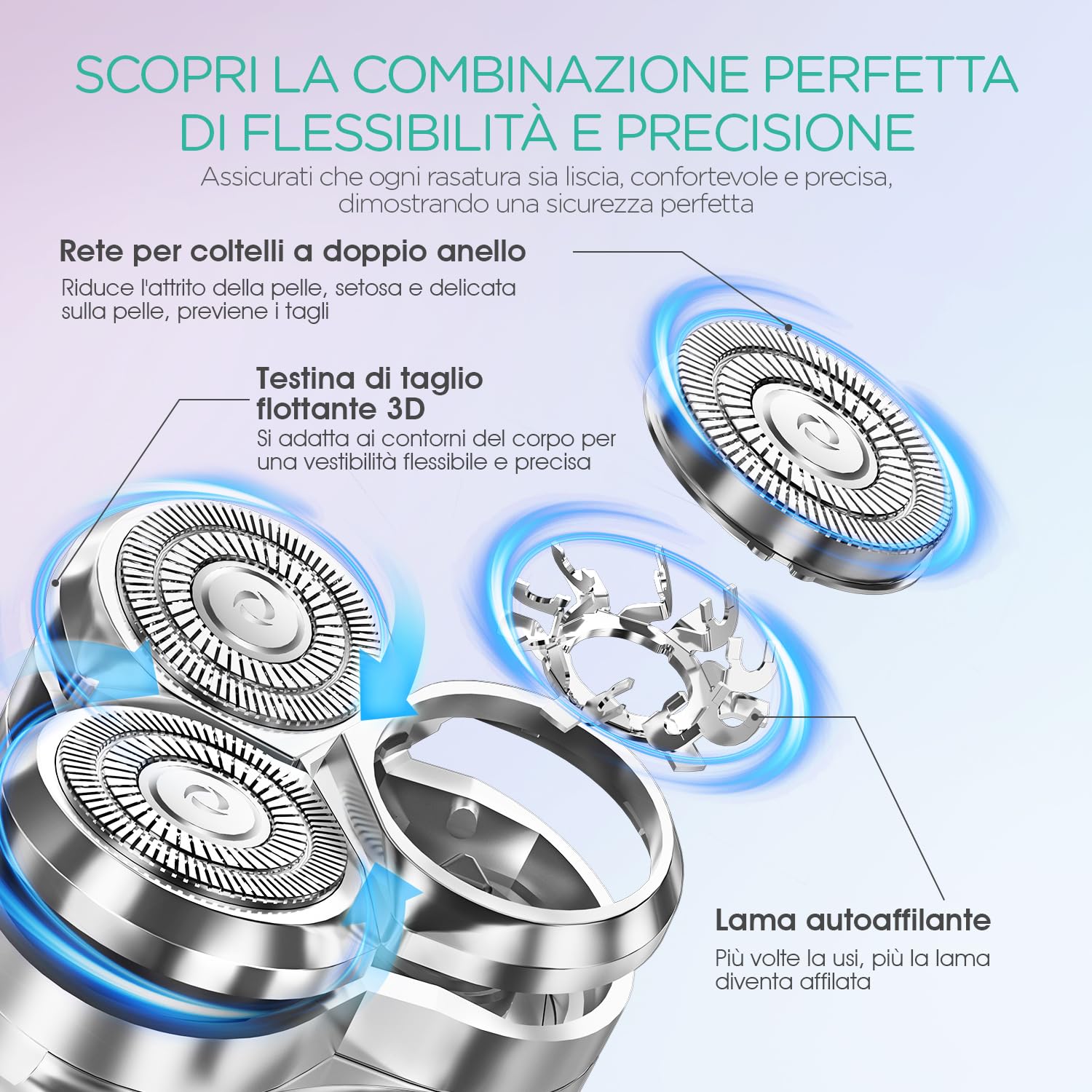 VOYOR Rasoio Elettrico Donna Depilatore Corpo Donna Rasoio Donna Inguine Viso Corpo Braccia Gambe, Impermeabile Rasoio Elettrico Corpo Portatile E Ricaricabile Rasoio Donna Elettrico ES310 (Viola)