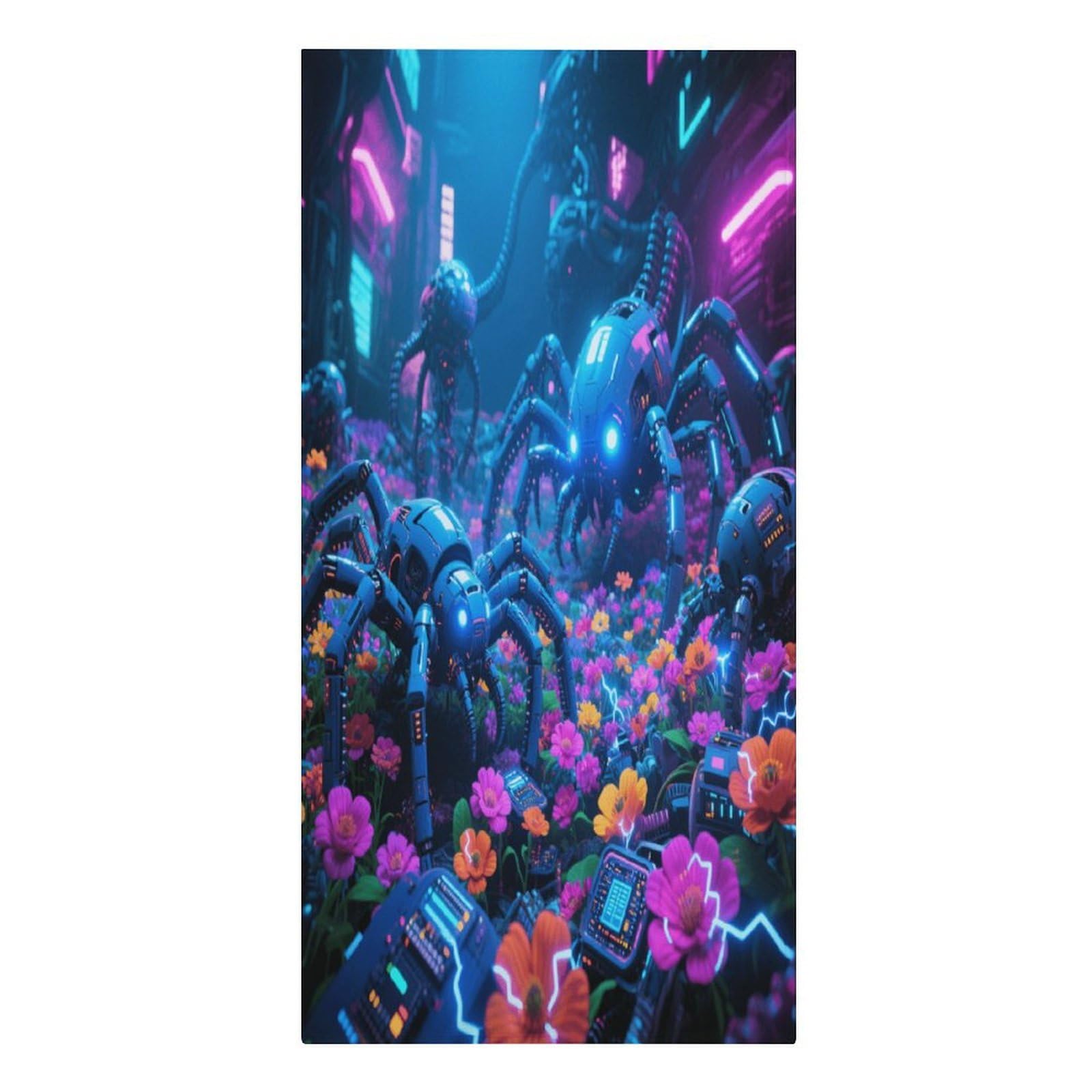 Fekiloot Men's Style Neon Sea Of ​​Flowers Large Beach Towel, Travel Towel For Adults Wo, Pool Towels For Beach, Camping, Swim Pool, Gym, Sports& Yoga 61.4"X30.3"