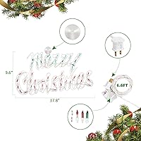 Vista 4 de Luces de Decoración de Feliz Navidad de 16 Pulgadas, Luces de Silueta para Ventana de Navidad, Lámpara de Letrero de Doble Cara para Decoraciones