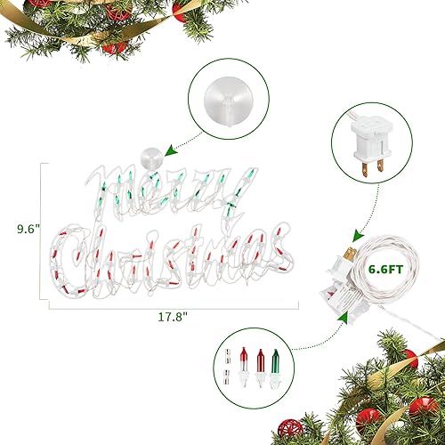 Miniatura 4 de Luz de Feliz Navidad de 16 pulgadas, luces de decoración de Feliz Navidad, luces de silueta de ventana de Navidad, decoración de lámpara de letrero