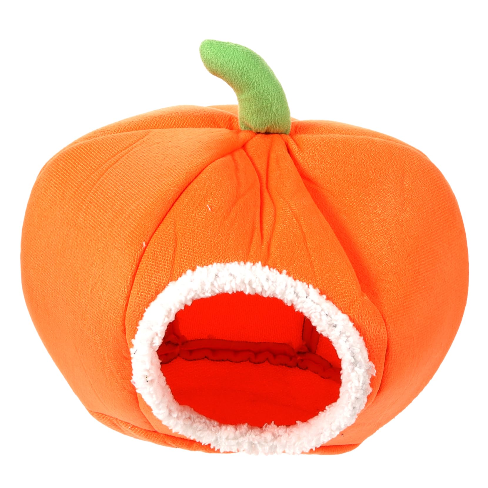 POPETPOP Warm Pumpkin Shape Nest for Small Pets Comfortable Sleeping Bed for Hamsters Hedgehogs Chinchillas and Rabbits Cozy and Winter Hideout for Small Animals