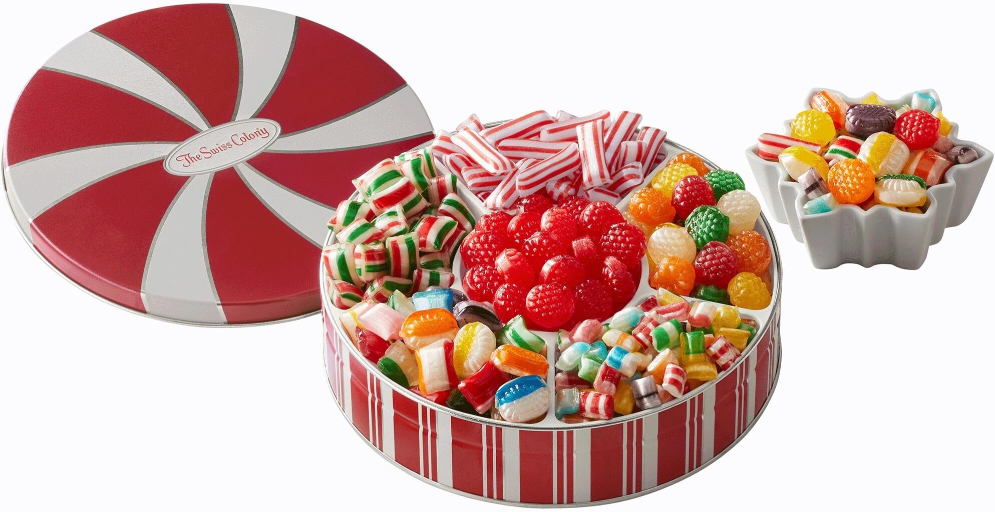 Traditional Christmas Candy Tin - 1 lb. 14 oz. Net Wt.: Old Fashioned Hard Candy Mix, Raspberry Drops, Pillows - Perfect Sweets Gift Box for All Occasions & Grandparents