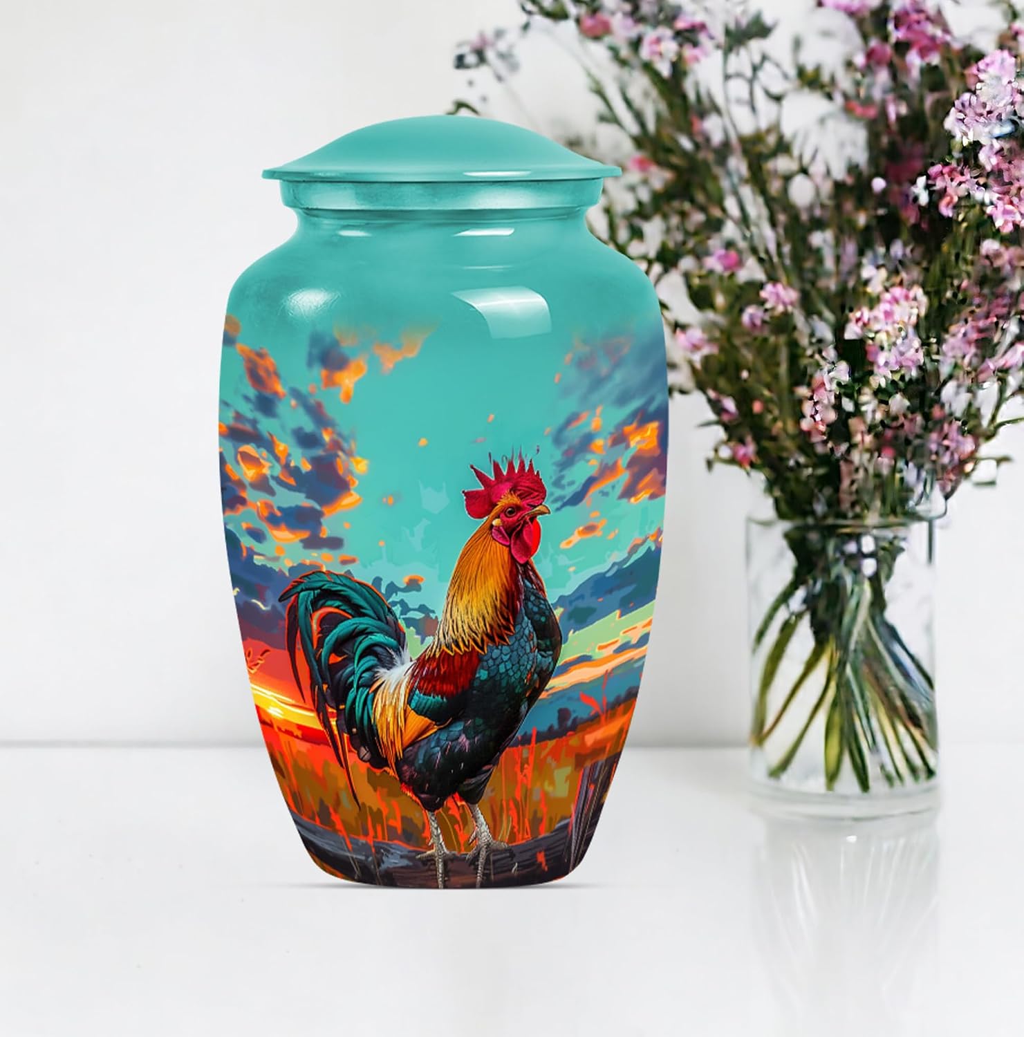 Rooster Urn - urns for Human Ashes Adult Man - Urns for Ashes Adult Female & Male - Ash Urns for Humans - Urn Keepsakes for Ashes - Adult Cremation urns (Size - 10inch)