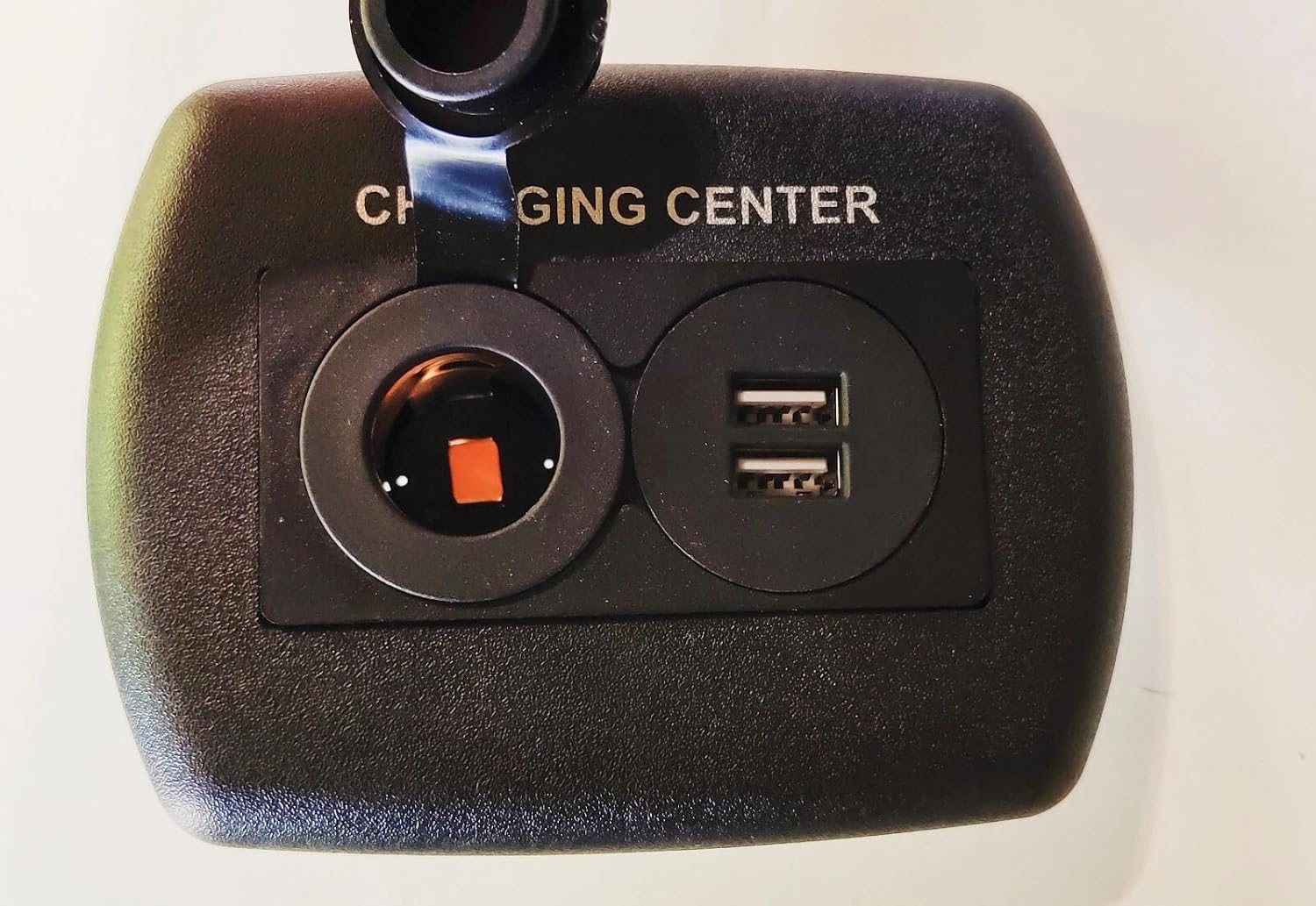 Black Charging Center - 2X USB Ports 1x 12V Outlet 5215-A0204-891S RV Bus