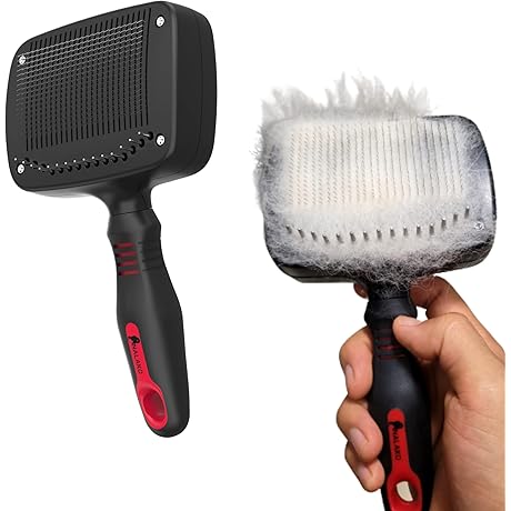 Premium Deshedding Brush for Huskies: Slicker & Undercoat Rake