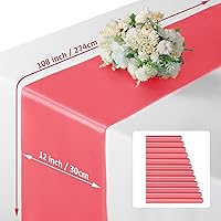 Vista 58 de Manyshofu 12Pcs Satin Orange Table Runner - 12 x 72 Inch Long Size, Party Table Runner Decor Bright & Smooth Wedding Decorations Table Runners for