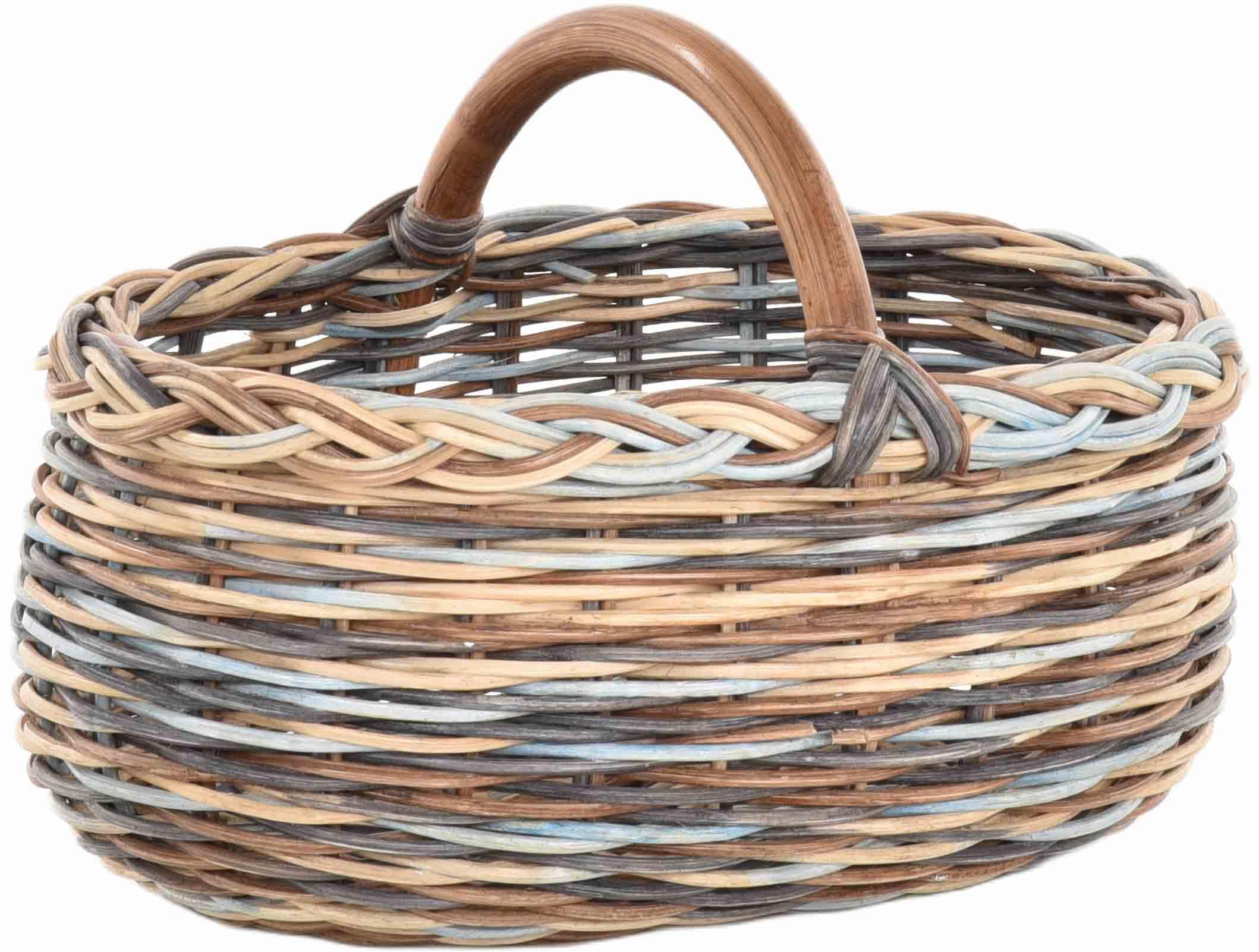 Kosz samochodowy na zakupy, naturalny rattan, z uchwytem, lekki i stabilny (wielokolorowy)