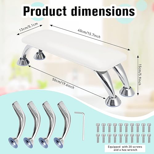 Miniatura 2 de Reposabrazos de uñas para uñas acrílicas grandes para uñas de los pies, pies, mesa de manicura, reposabrazos, cojín de pies, almohada de cuero de