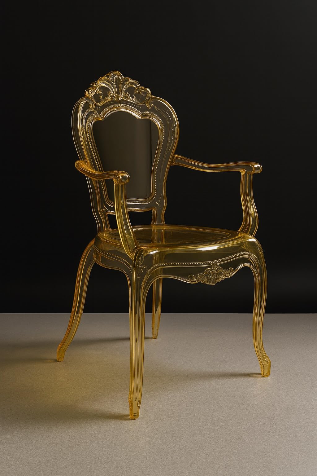 Biscottini Sedie in Policarbonato - Sedia con Braccioli Cucina Soggiorno 53x49x97,5 cm - Poltrone Barocche Sala da Pranzo Camera da Letto - Poltrona in Plastica da Esterno Moderna Matrimonio Cerimonie